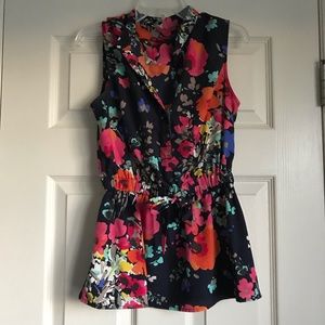 💛Merona Floral Peplum Tank